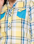 LGS Plaid Print Three Quarter Sleeve Shirt