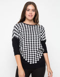 LGS Diamonds Print Short Sleeve Sweater