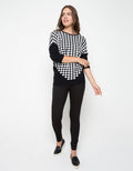 LGS Diamonds Print Short Sleeve Sweater