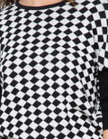 LGS Diamonds Print Short Sleeve Sweater