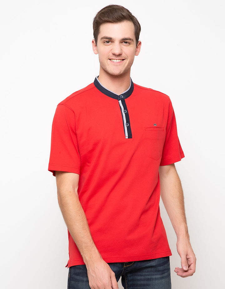 LGS T-shirt Henley Lengan Pendek