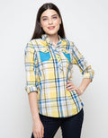 LGS Plaid Print Three Quarter Sleeve Shirt