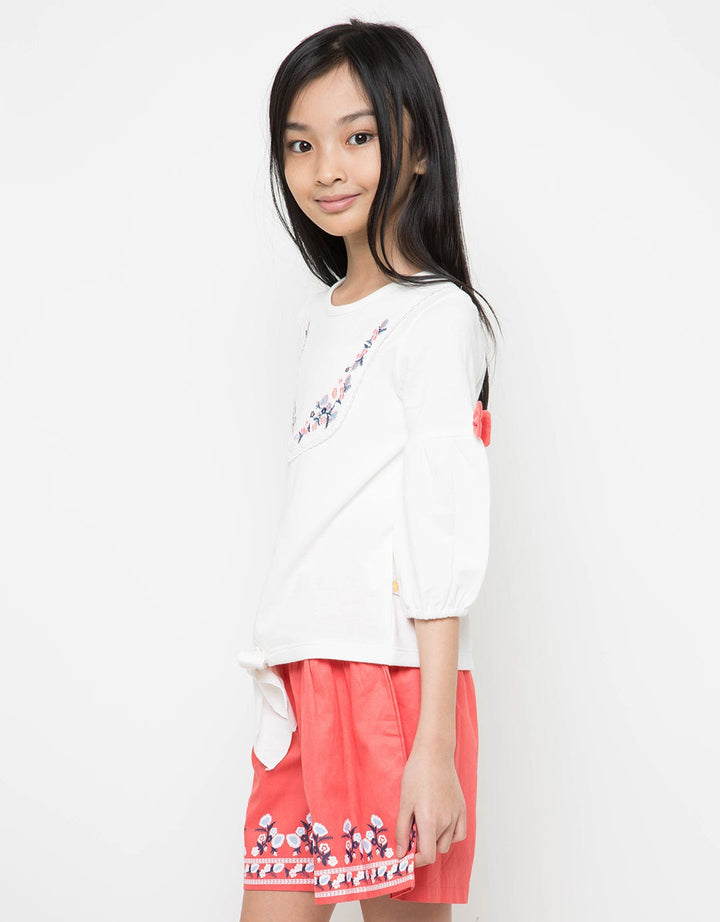 Little M Chest Embro Girls T-Shirt