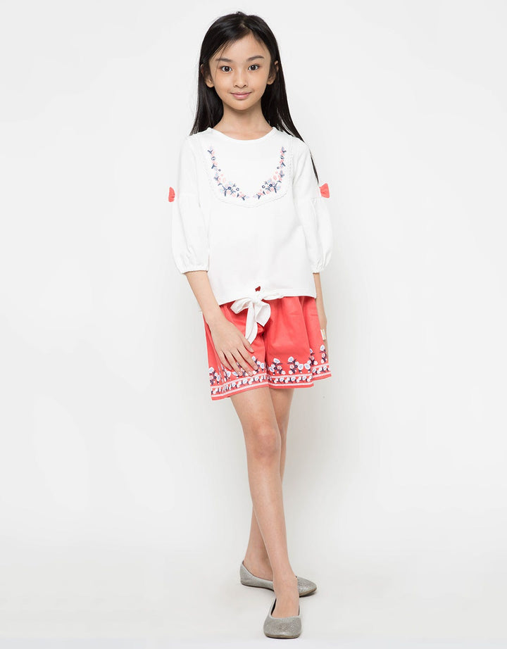 Little M Chest Embro Girls T-Shirt