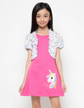 Little M Dress Aksen Print & Patch Unicorn