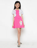 Little M Dress Aksen Print & Patch Unicorn