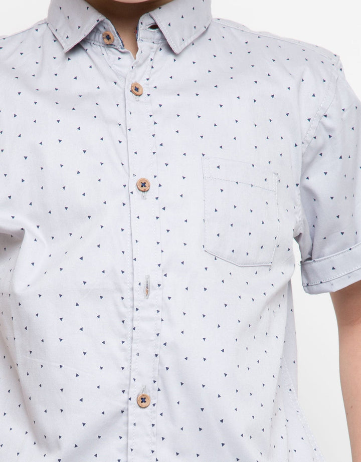 Little M Triangles Print Oxford Shirt