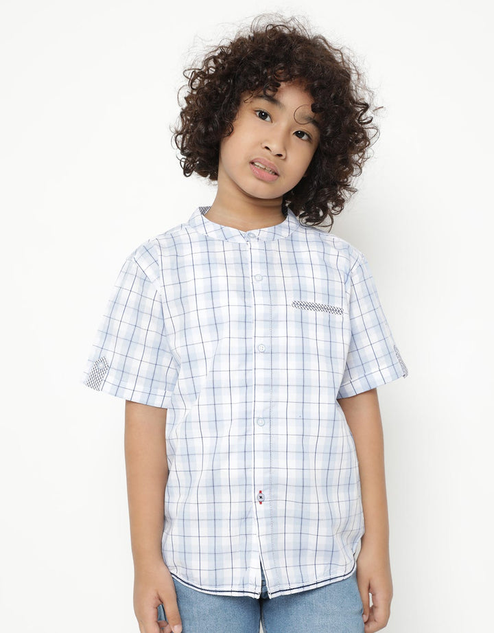 Little M Short Sleeve Shirt Print Checked