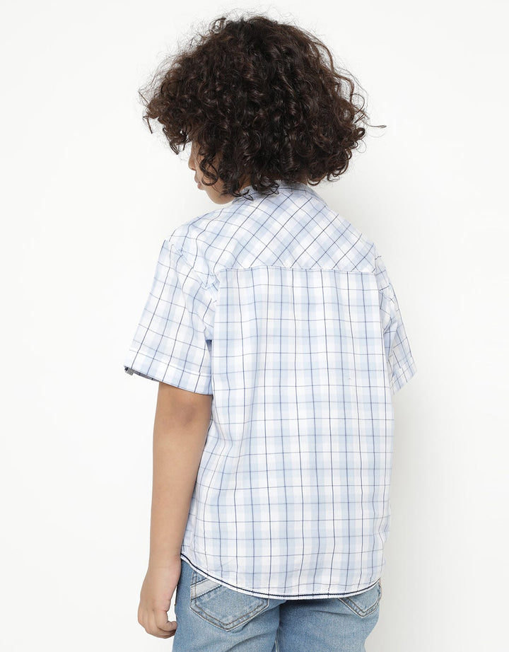 Little M Short Sleeve Shirt Print Checked