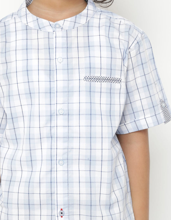 Little M Short Sleeve Shirt Print Checked
