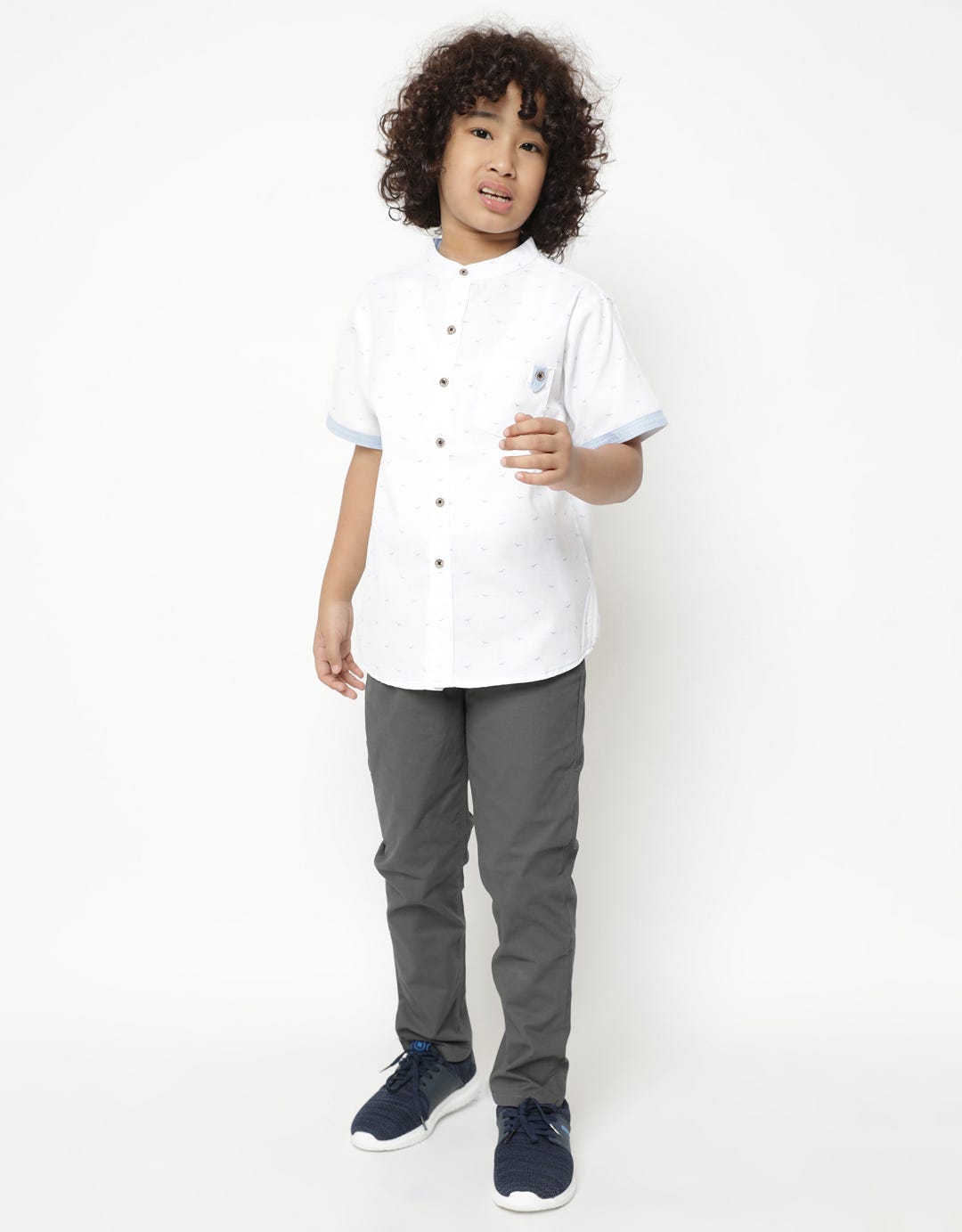 Little M Short Sleeve Bird Print Shirt