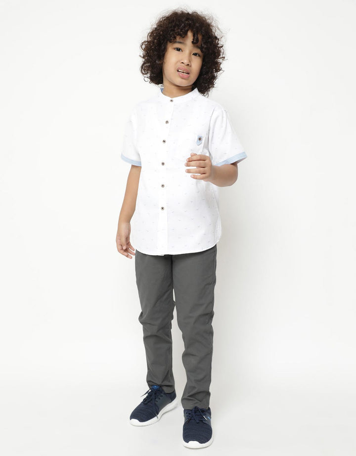 Little M Short Sleeve Bird Print Shirt