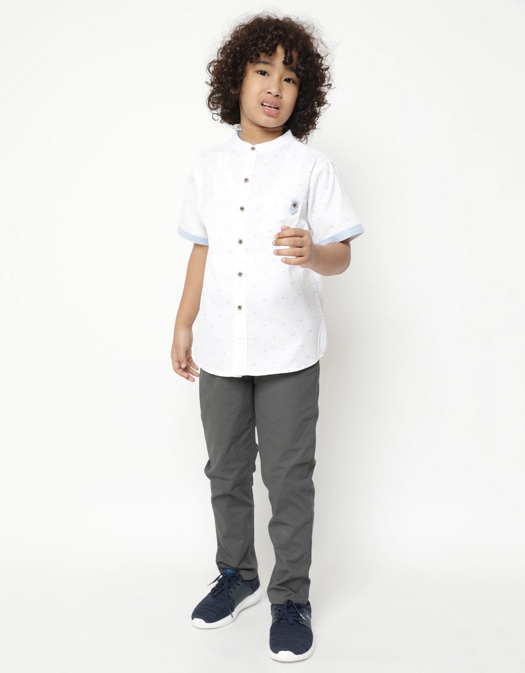 Little M Short Sleeve Bird Print Shirt