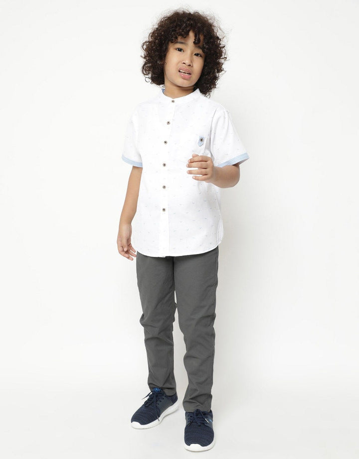 Little M Short Sleeve Bird Print Shirt