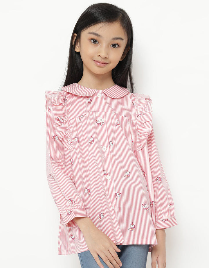 Little M Unicorn Salur Blouse Anak Perempuan