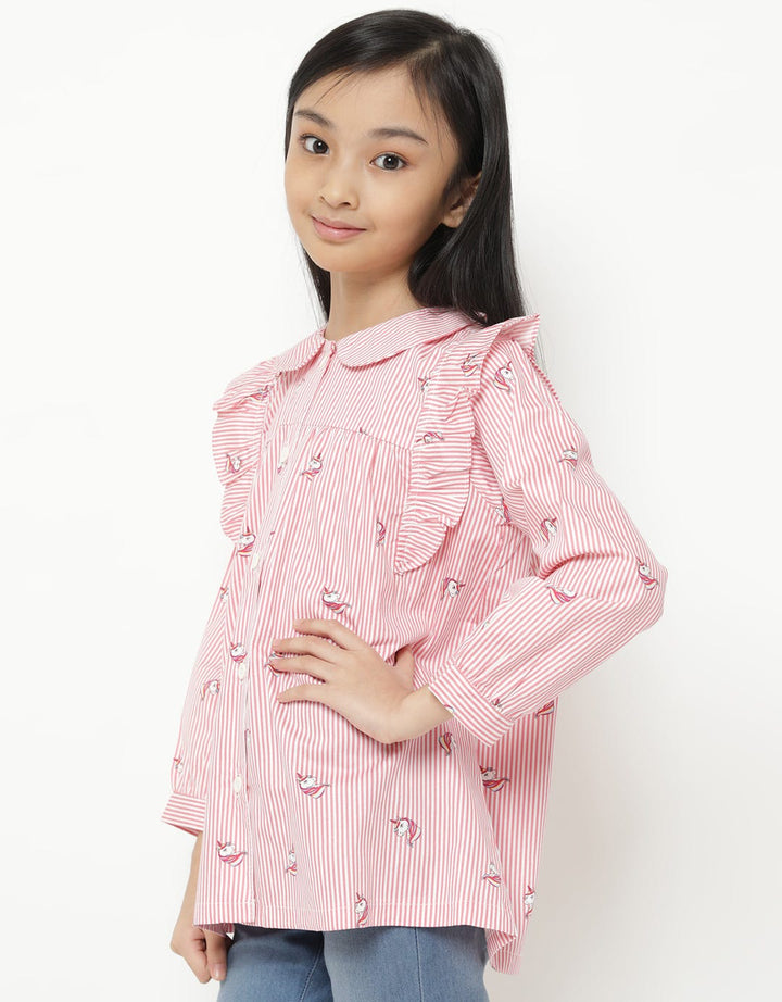 Little M Unicorn Salur Blouse Anak Perempuan