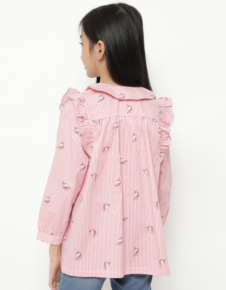 Little M Unicorn Salur Blouse Anak Perempuan