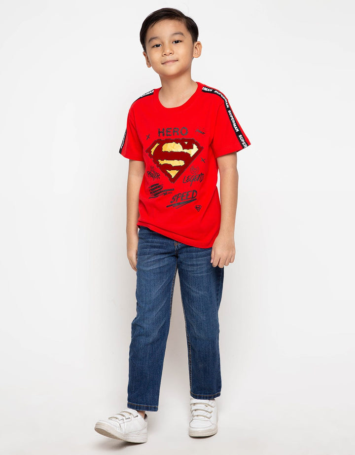 Character Superman Kaos Fullprint Hero Logo Flocking