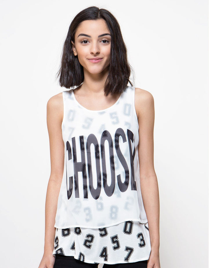 Logo Jean Choose Sleeveless T-Shirt Wanita