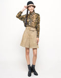 Logo Jeans Army Print Blus Wanita