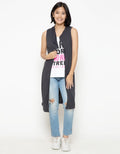Logo Jeans Bla Sleeveless Cardigan