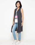 Logo Jeans Bla Sleeveless Cardigan