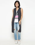 Logo Jeans Bla Sleeveless Cardigan