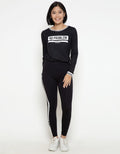 Long Leggings Stripe Jeans Logo