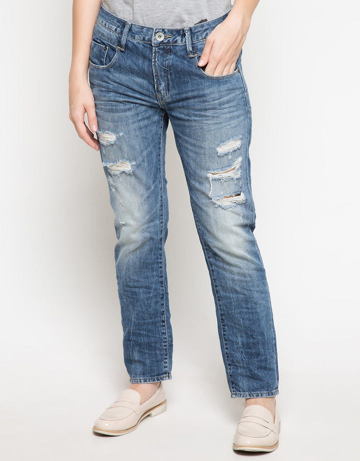 Logo Jeans Boyfriend 76 Series With Destroy Raw