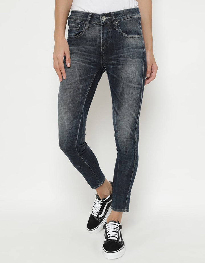 Logo Jeans Celana Jeans Aksen Stone Washed