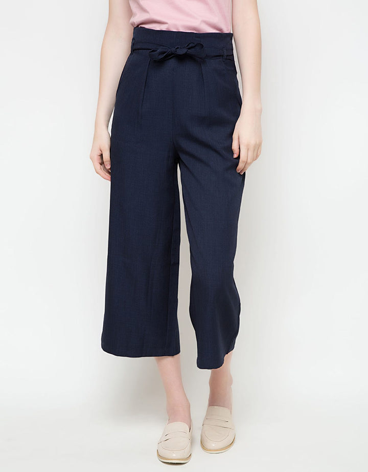 Logo Jeans Celana Kulot Detail Waist Tie