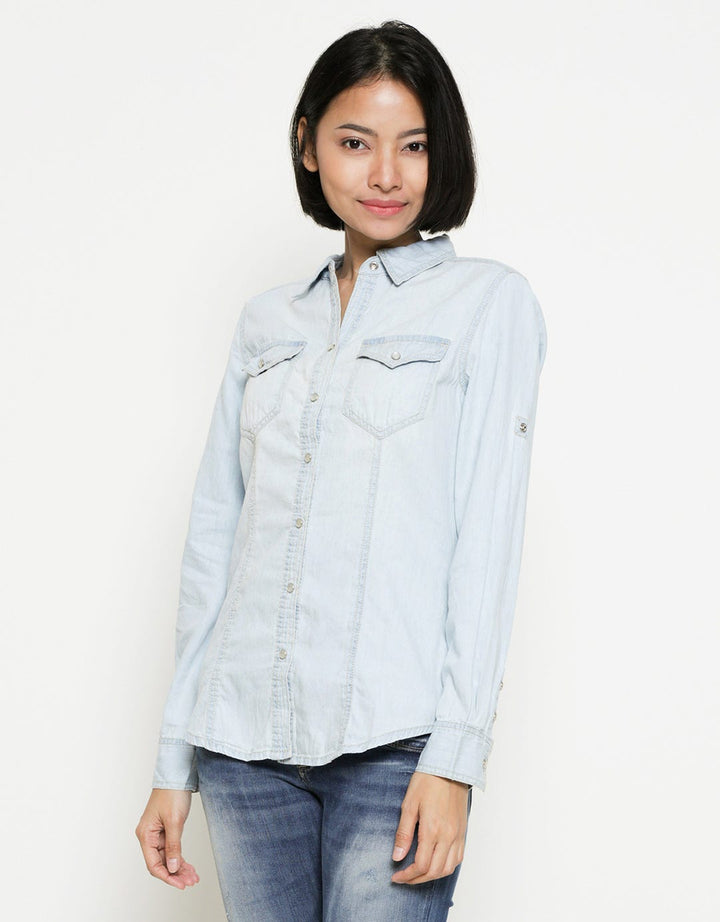 Electra Chambray Shirt Jeans Logo