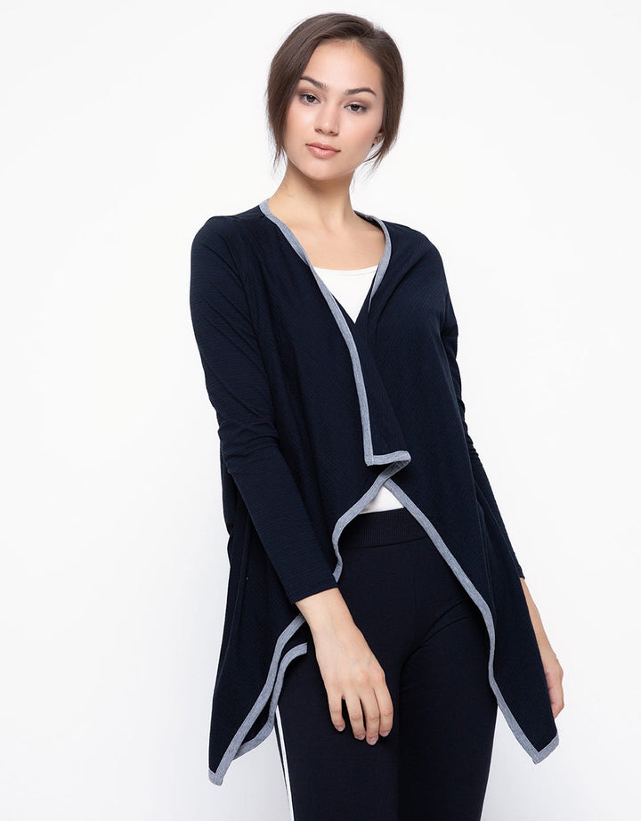 Elegy Black Open Cardigan Jeans Logo