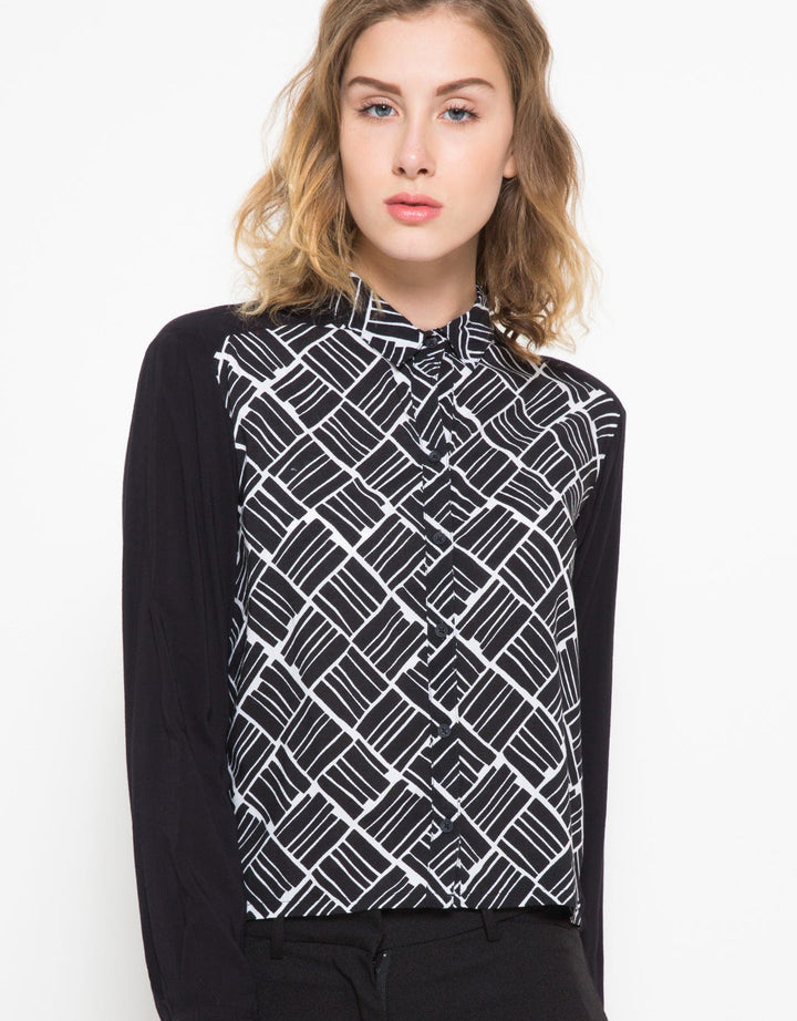 Logo Jeans Line Up Pattern LS Shirt