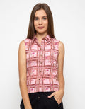 Logo Jeans Picnic Sleeveless Blouse Wanita