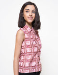 Logo Jeans Picnic Sleeveless Blouse Wanita