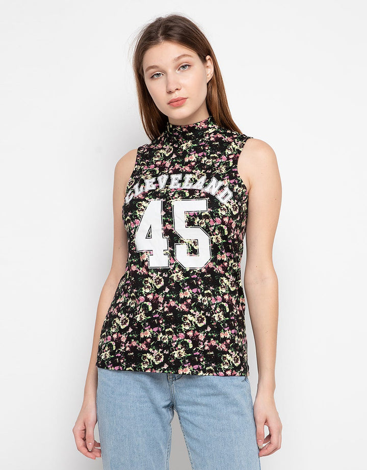 Logo Jeans Printed Sleeveless T-shirt