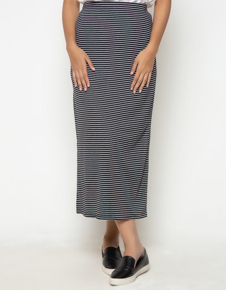 Logo Jeans Trojan Black Long Skirt