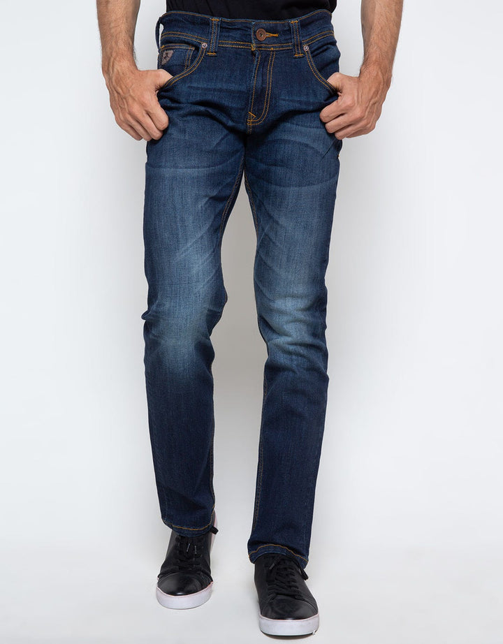 Lois Celana Panjang Jeans Aksen Washed Tua