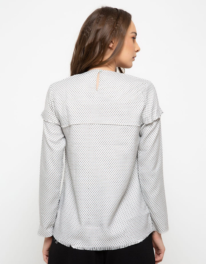 Lois Girl Square Print Blouse