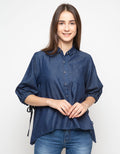 Lois Girl Blouse Stripe Drawstring Sleeve