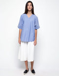 Lois Girl Blus Lengan Pendek V-Neck