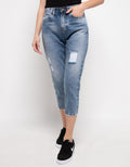 Lois Girl Denim High Rise Straight Capri Ftc 267 E