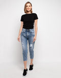Lois Girl Denim High Rise Straight Capri Ftc 267 E