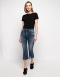 Lois Girl Denim High Rise Straight Capri Ftc 269