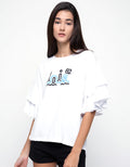 Lois Girl T-shirt Lengan Layered Print Wording