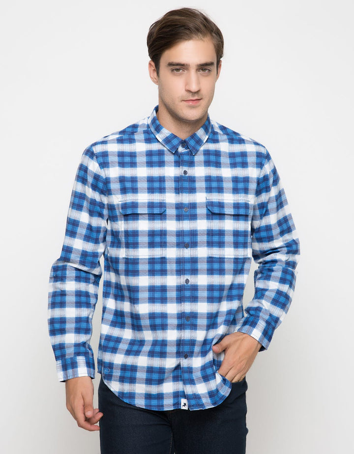 Lois White Plaid Print Long Sleeve Shirt