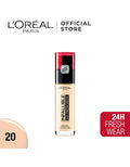 L'Oreal Paris 24H Fresh Wear Infallible Liquid Matte Foundation Make Up - 20 Ivory