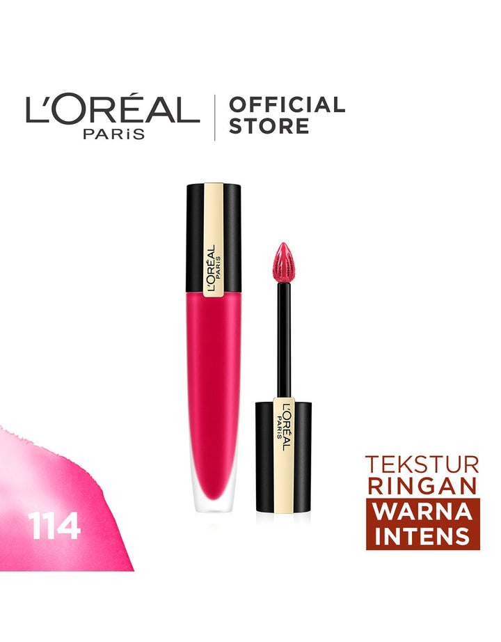 L'Oreal Liquid Lipstick Matte Rouge Signature - 114 Represent