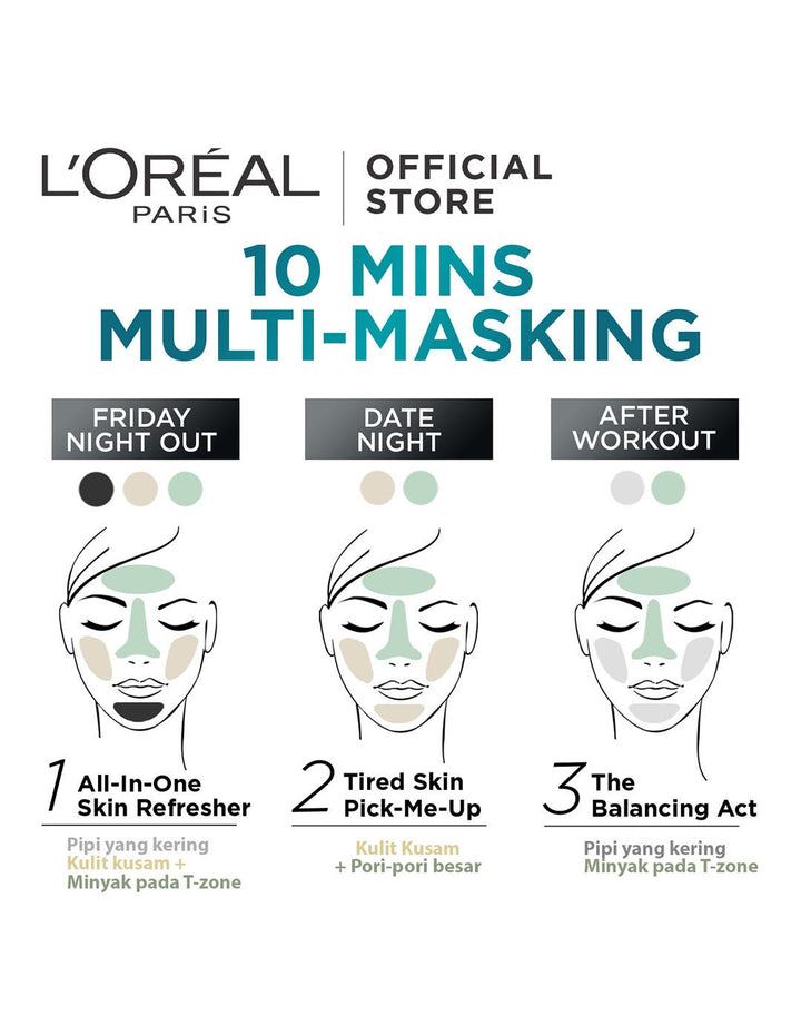 L'Oreal Pure Clay Mask Glow Green Masker Wajah - 50 ml